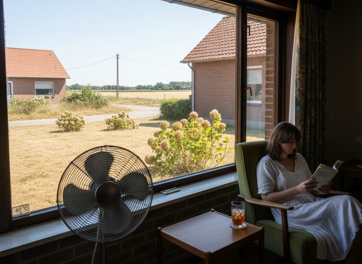 Airconditioning installatie bij bakstenen woning in Vlaanderen
