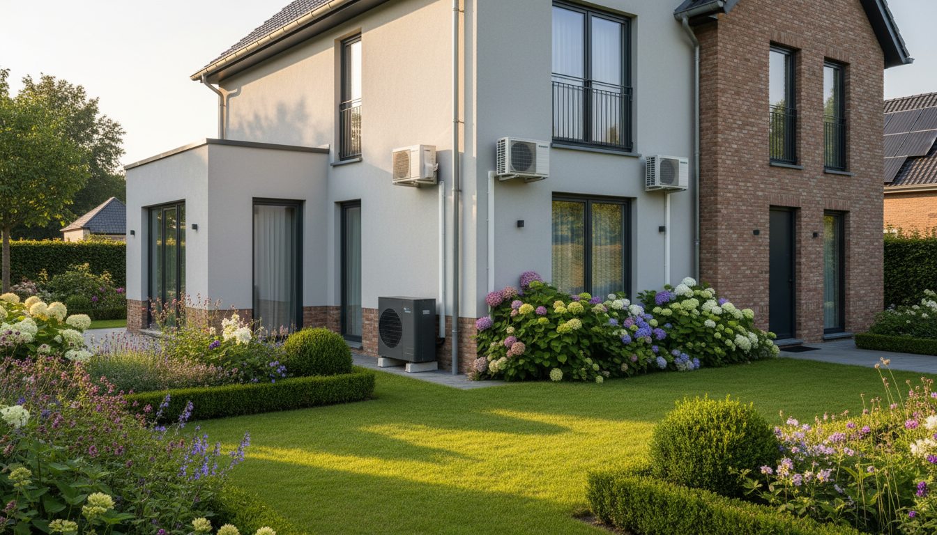 Airconditioning installatie bij moderne woning in Vlaanderen